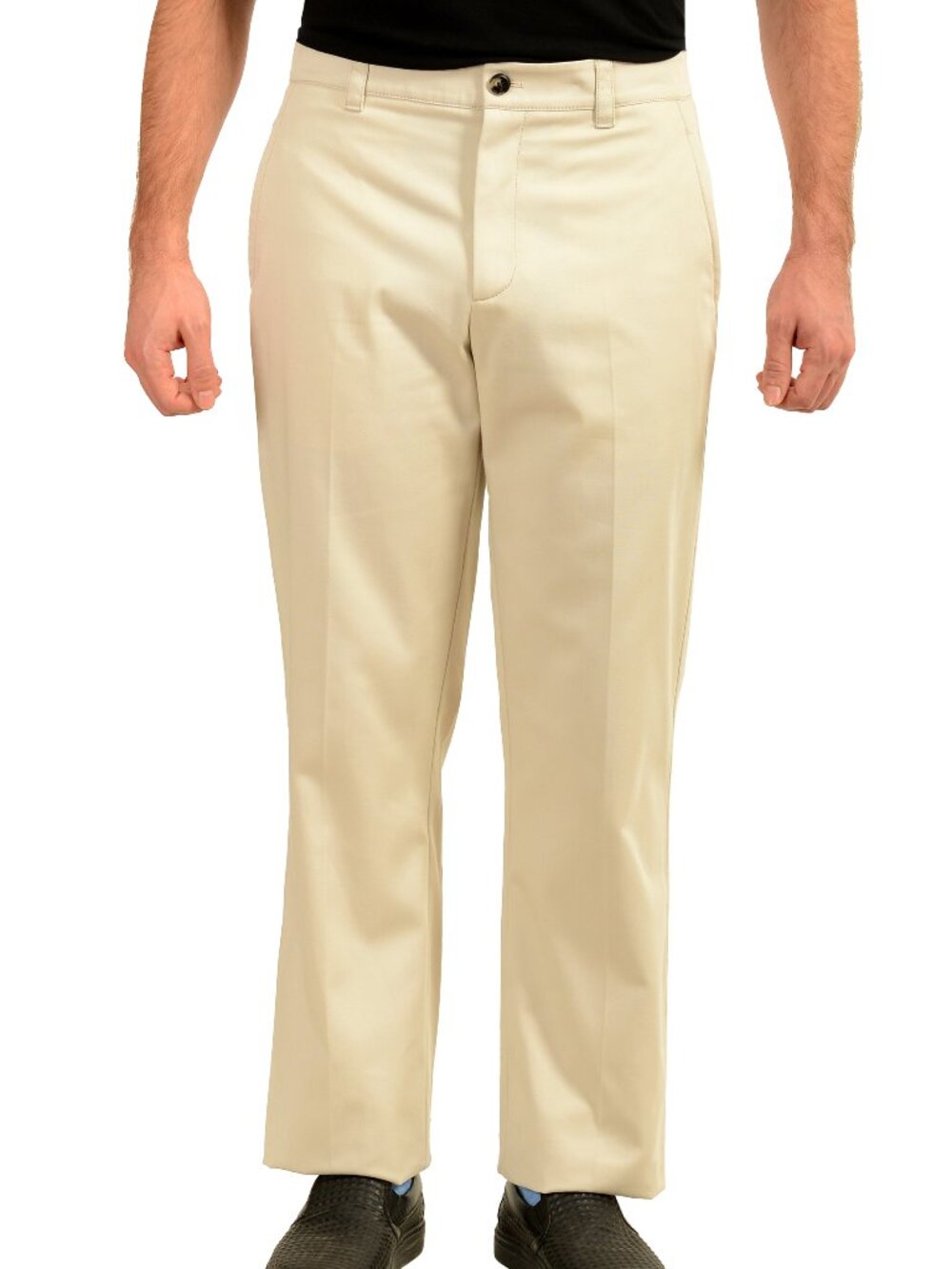 Scuderia Ferrari Men's Ivory Flat Front Casual Pants US S IT 48